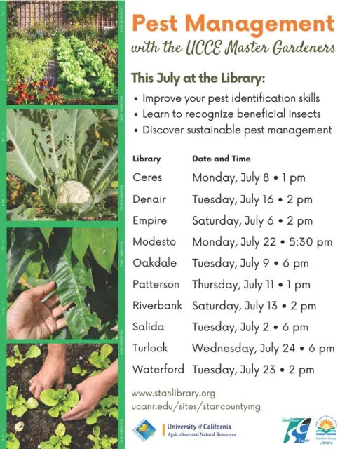 7/2 Tues 6:00 pm Salida7/6 Sat	2:00 pm	Empire7/8 Mon	1:00 pm	Ceres7/9 Tues 6:00 pm Oakdale7/11 Thur 1:00 pm Patterson7/13 Sat 2:00 pm Riverbank7/16 Tues 2:00 pm Denair7/22 Mon 5:30 pm Modesto7/23 Tues 2:00 pm Waterford7/24 Wed 6:00 pm Turlock