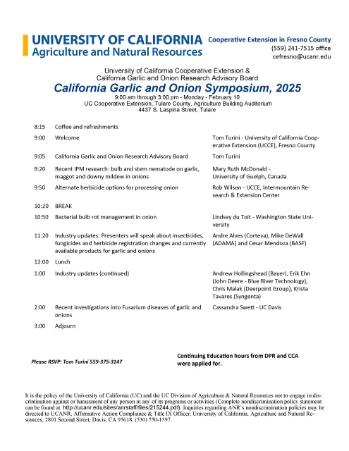 Onion and garlic 2025