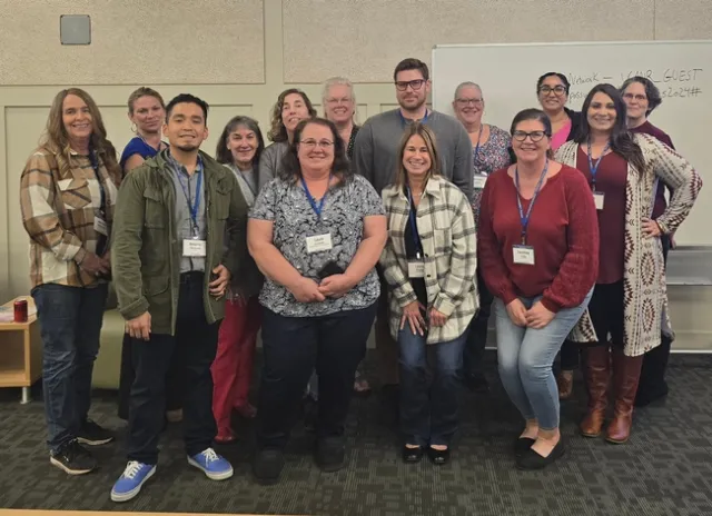 BOC Business Partner Team 3 met with their county office partners. From left: Jennifer Gifford-Gomer, Kelley Sivertson, Antonio Hernandez, Kim Pador, Natalie Singer, Laura Gonzales, Harriet Stevens, Brandon Wood, Leslie Pingrey, Michele Searcy, Courtney Lopez, Preet Ahluwalia, Lea Eddy, Debbie Seagraves.