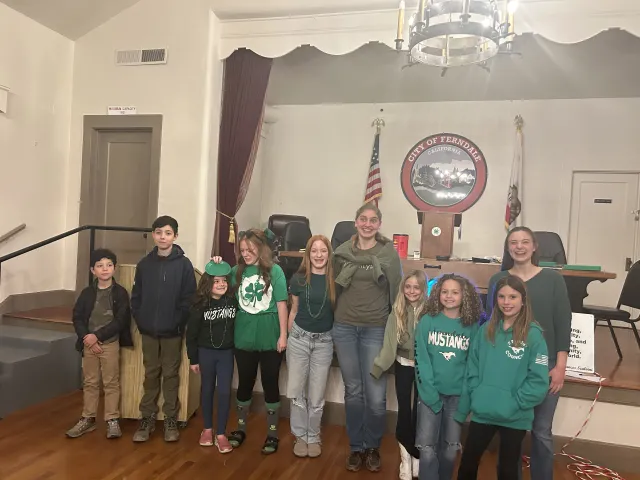 Youth members of Ferndale 4-H Club in a City of Ferndale building