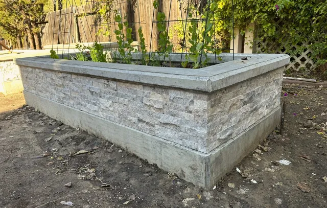 concrete raised vegetable bed