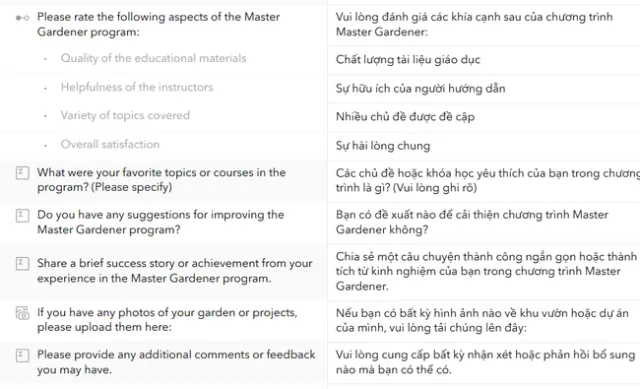 Master Gardener in English and Vietnamese