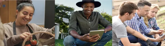 Cooperative extension employees in the field.
