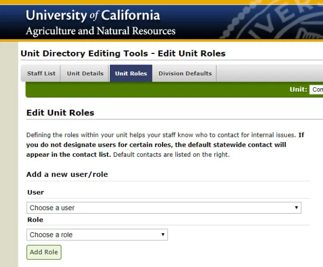 Unit Roles
