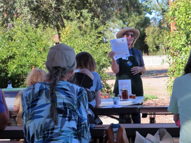 Master Gardener Debbie Blake leading a workshop on honeybees and honey. F. Moran