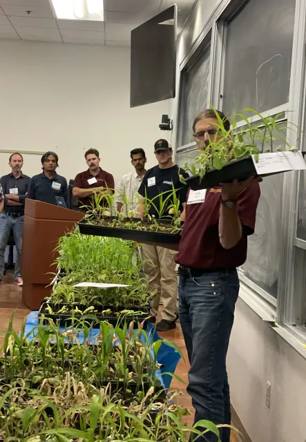 Brad Hanson lecturing at Weed Science School 2023