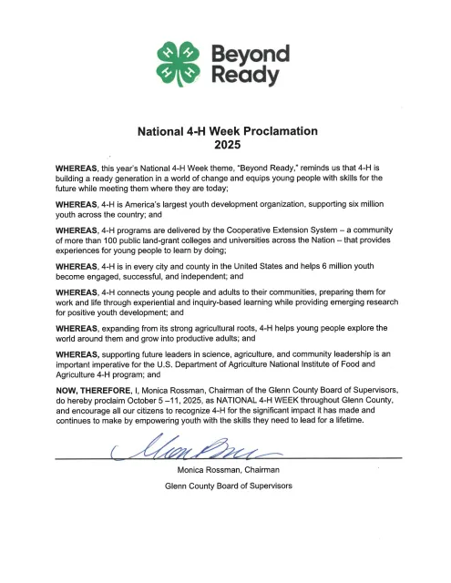 National 4-H Week Proclamation 2025