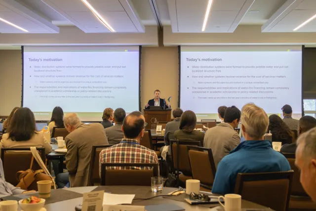 Greg Pierce making opening remarks for the workshop