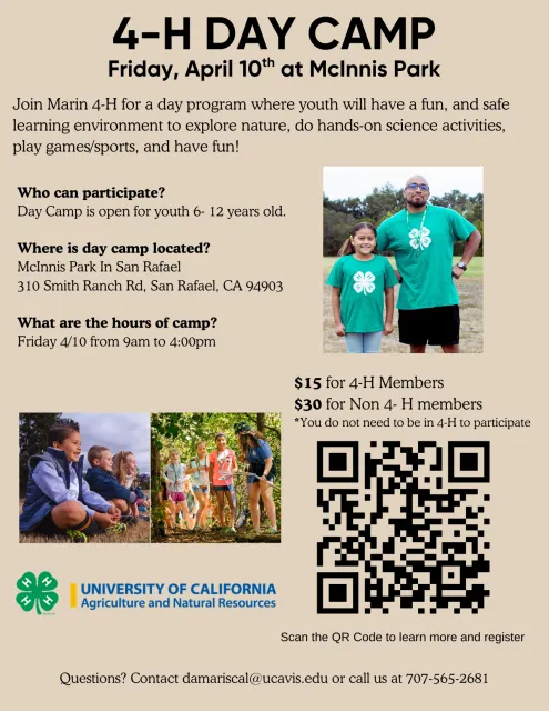 Marin Day Camp Friday April 10th