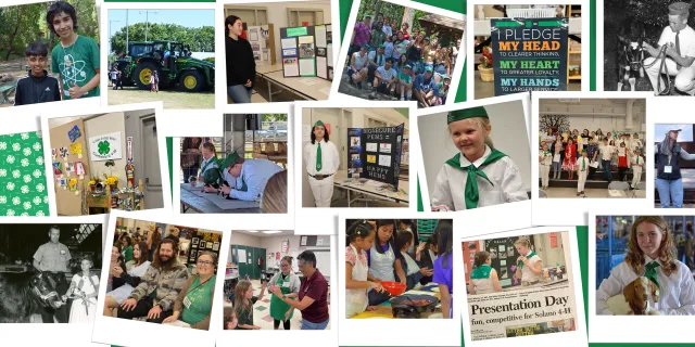 Collage of photos showing 4-H activities