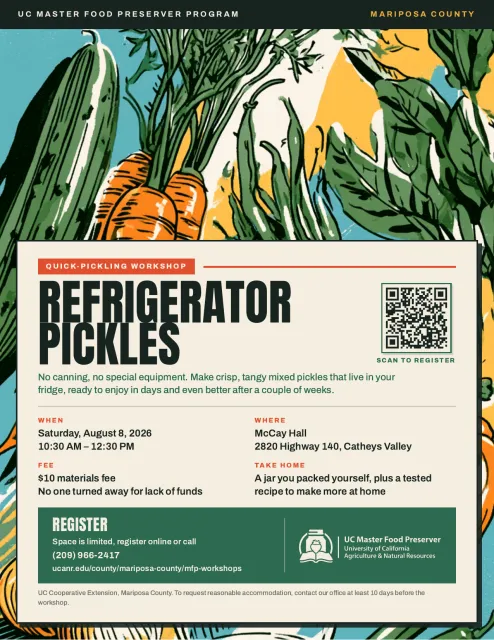 Refrigerator Pickles Workshop flyer; full details in the text on this page