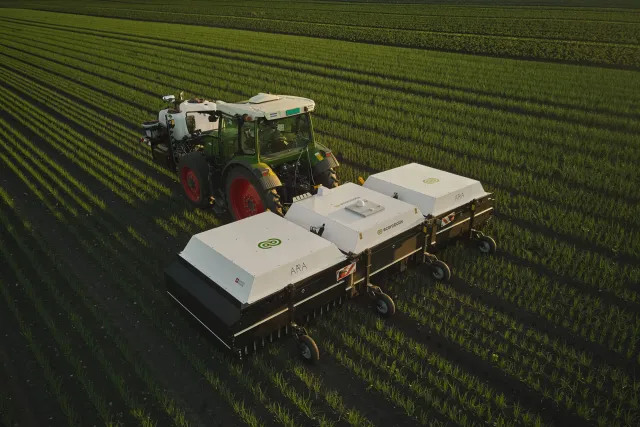 Plant-by-plant AI spraying applies crop inputs in small target zones, substantially reducing chemical use