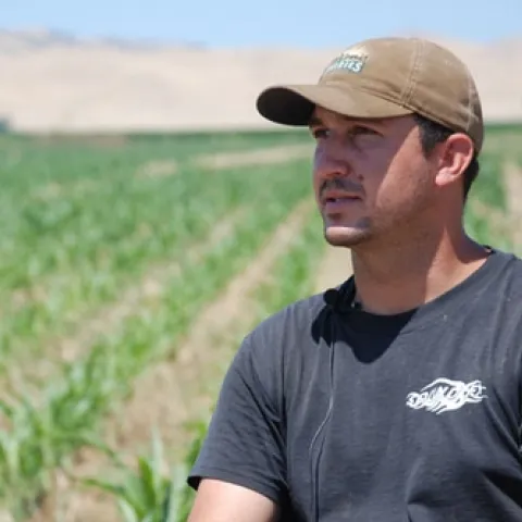 Ezequiel Correia Jr. during a conservation tillage field day.