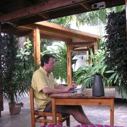 PETER BILLINGSLEY, shown here working in Tanzania, will speak on "Development of a Mosquito-Derived, Attenuated Whole Parasite Vaccine against Malaria" on Friday, Dec. 3 at UC Davis. His talk is from 12:10 to 1 p.m. in the Genome Center Auditorium, 1005 Genome and Biological Sciences Facility, 451 Health Sciences Drive.