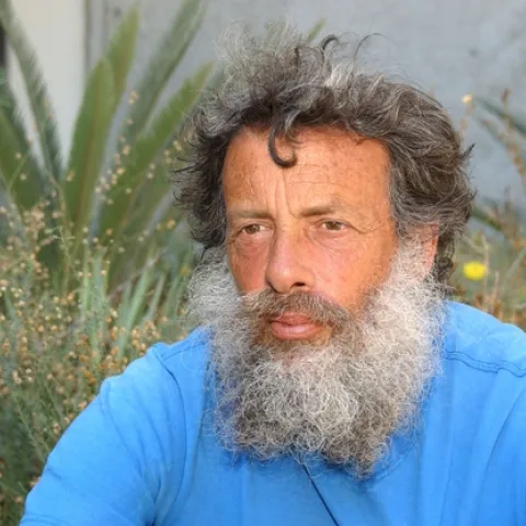 BUTTERFLY GURU Art Shapiro, outside his office at Storer Hall, UC Davis campus. (Photo by Kathy Keatley Garvey)
