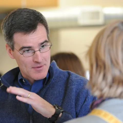 Neal Williams discusses native bees at a recent conference in Woodland. (Photo by Kathy Keatley Garvey)