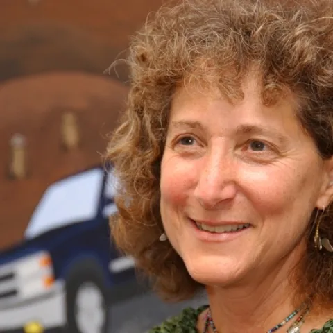 Diane Ullman is right at home as a scientist and an artist. (Photo by Kathy Keatley Garvey)