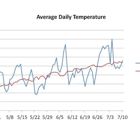 Average daily temperature