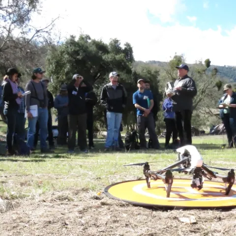 Sean Hogan, IGIS academic coordinator, gives instructions at drone camp.