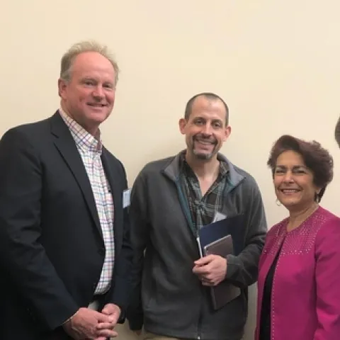 From left, Jeff Payne, Fritz Durst, Cannon Michael, Anna Caballero and Glenda Humiston discussed the future of agriculture at the California Water Policy Conference.