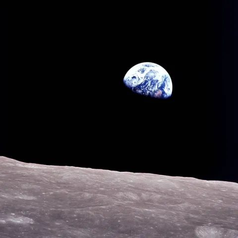 Apollo 8 astronauts captured a picture of the earthrise over the moon in 1968.