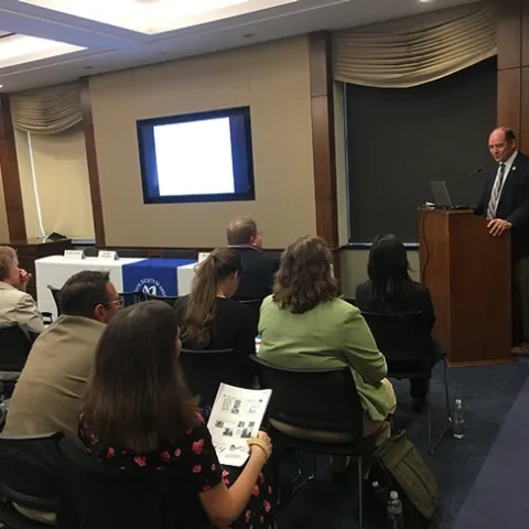 Rep. Ted Yoho (FL-03) introduces the Areawide Integrated Pest Management (AIPM) topic at the congressional briefing.