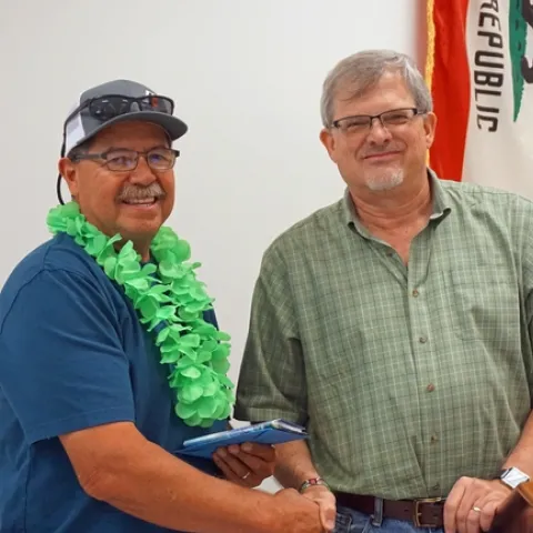 With 41 years of service, Tom Buzo, staff research associate in the nematology lab