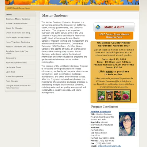 Screenshot of the UCCE MG website. (photo by Kathy Low)