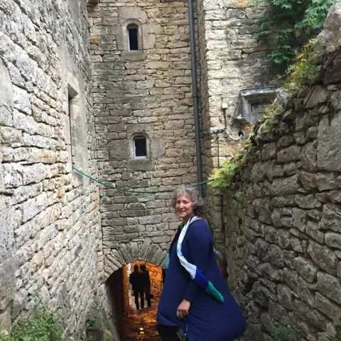 UC Davis professor Diane Ullman, shown here in Saint-Enimie in southern France, has just received a Fulbright to study plant virus-insect interactions in France. This site is a few hours north of Langedoc, where she will be working.