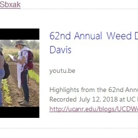 2018 UC Weed Day video UCANR