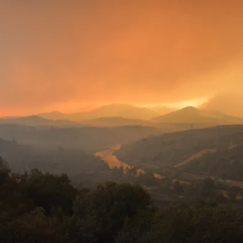 The Carr Fire lights up the sky in Shasta County on July 28, 2018. (Photo: CalFire)