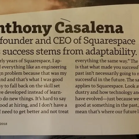 Sqarespace CEO writes in Southwest magazine