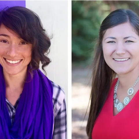 2018 UC Global Food Initiative fellows Melanie Colvin, left, and Maci Mueller.