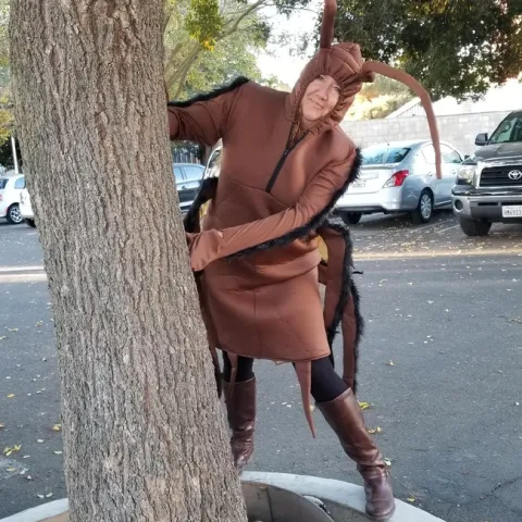 Karey Windbiel-Rojas of the UC Statewide Integrated Pest Management Program (UC IPM), plans to wear this cockroach costume to the Bohart Museum of Entomology open house on Sunday, Nov. 18, when she will greet visitors and answer questions. An urban entomologist expert, she's the associate director for Urban and Community IPM who serves as the area urban IPM advisor for Yolo, Sacramento and Solano counties.