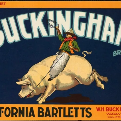 buckingham bartlets crate label