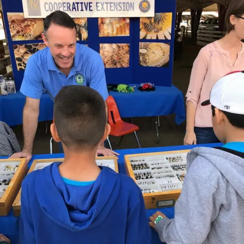 UCCE advisor David Haviland teaches children to respect insect life.