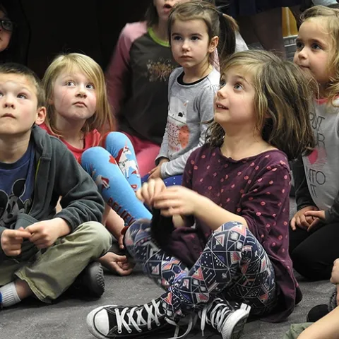 Children at the Bohart Museum of Entomology program at the Vacaville Public Library display different reactions when the bugs appear. (Photo by Kathy Keatley Garvey)