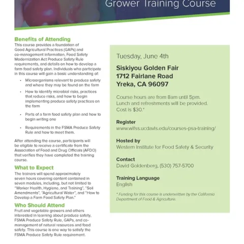 PSA Training Flyer June 4 Yreka
