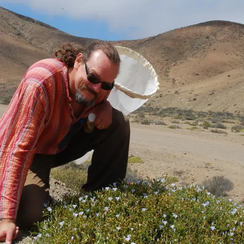 Professor Laurence Packer on location in the Atacama Desert in Chile.