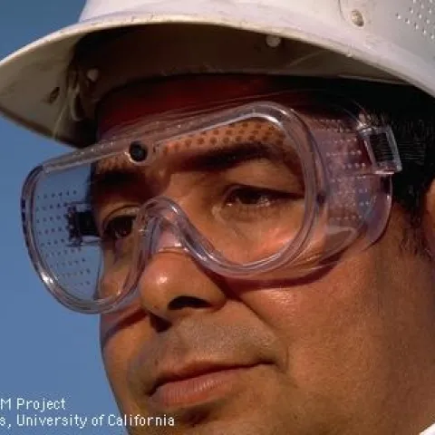 Protective goggles used to protect eyes during mixing and applying pesticides, ANR