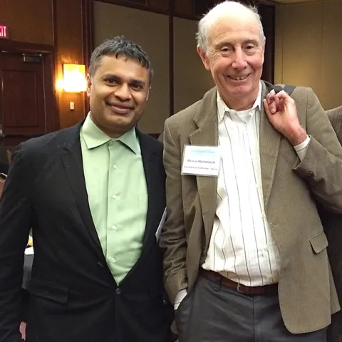 Collaborators Bruce Hammock (right) of UC Davis and Dipak Panigrahy of Harvard Medical School at a recent conference.