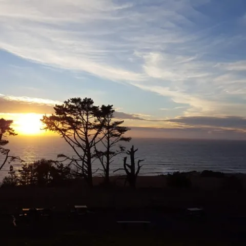 Sunset from CalNat Partner Camp Ocean Pines in Cambria
