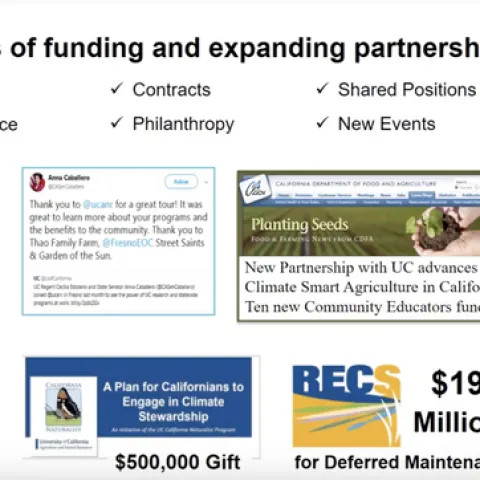 VP Glenda Humiston shared good news during the ANR town hall Nov. 21.