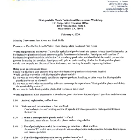 Biodegradable Mulch workshop pg 1