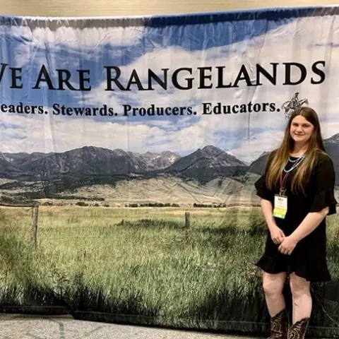Lily Masopust at the Society for Range Management's annual High School Youth Forum in Denver.