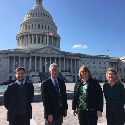 From left, Dan Sanchez, Mike Mellano, Wendy Powers and Marcel Horowitz visited the offices of Senator Dianne Feinstein, Senator Kamala Harris, Congressman Scott Peters and Congressman Mike Levin.