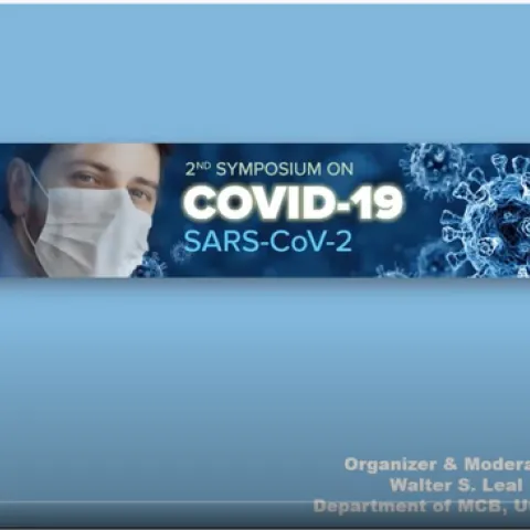 A screen shot of the opening of the second COVID-19 virtual symposium.