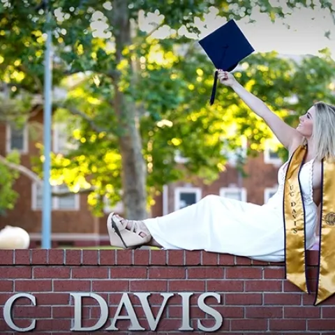 Andrea Guggenbickler, who received her bachelor's degree in global disease biology (GDB) in 2018, has won a staff academic advising for her work in the GDB program.