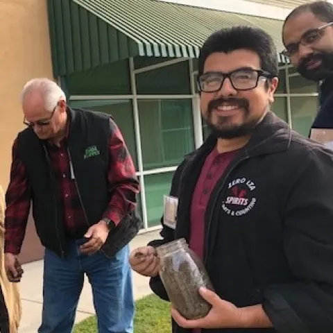 Learning about soil.