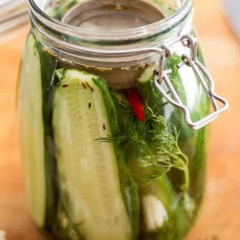 Cucumber pickles (thehealthyfoodie.com)